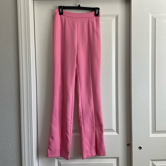 Do+Be Pink Slit Hem Flare Leg Barbiecore Pant Size S - Picture 2 of 12